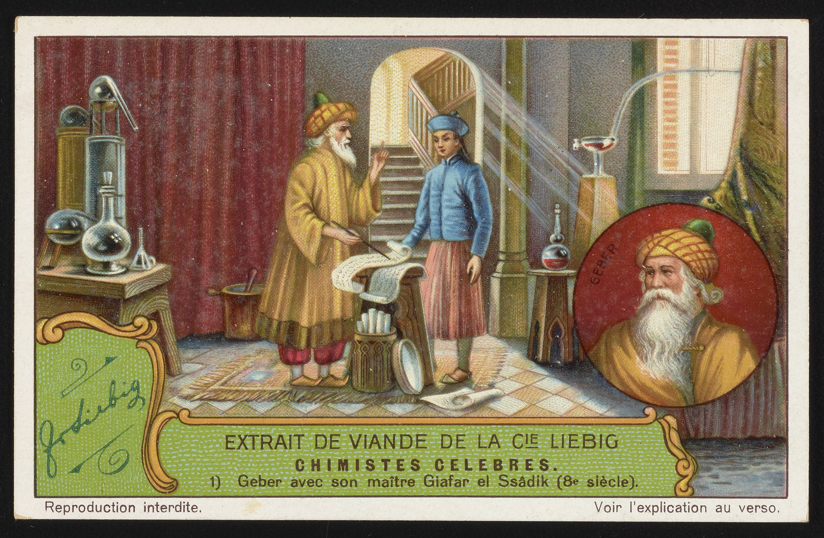 Trade card for Extrait de Viande de la Cie Liebig [Liebig Meat Extract  Company] - Science History Institute Digital Collections