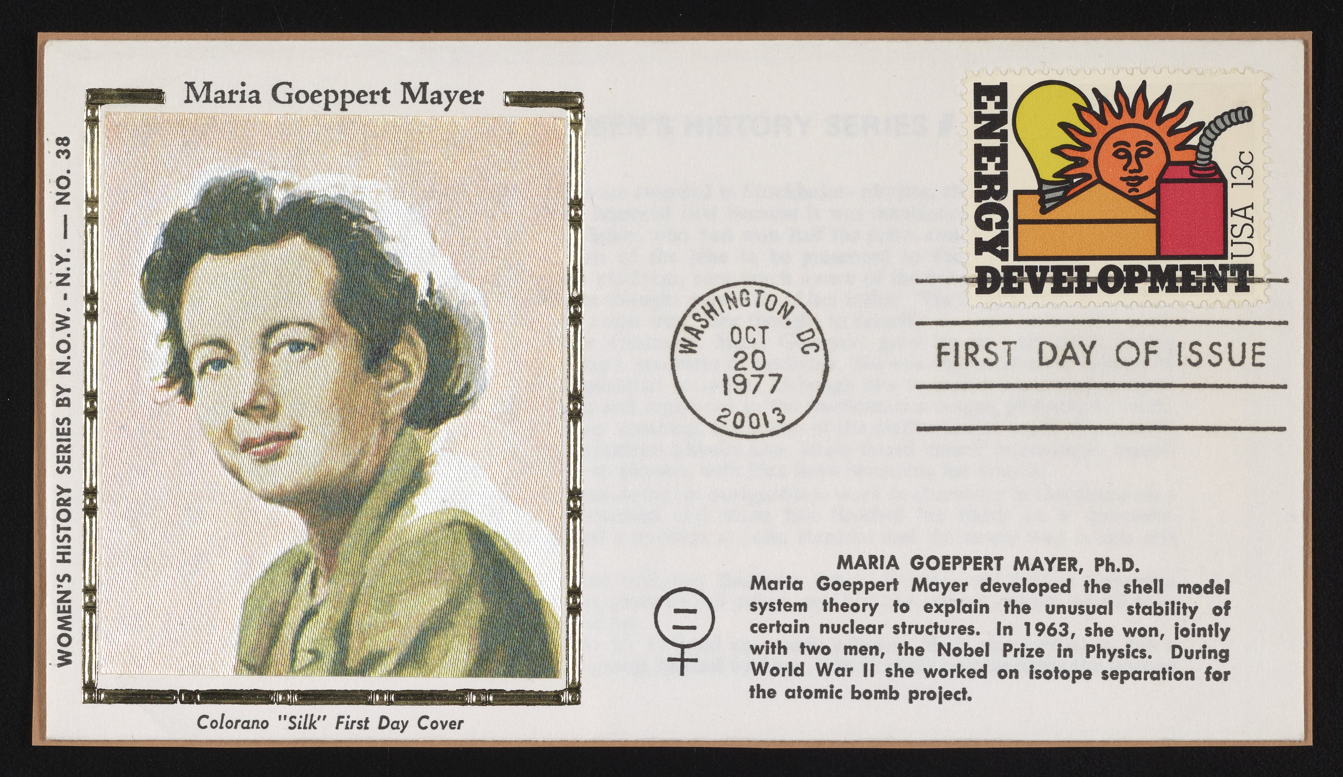 First day cover commemorating Maria Goeppert Mayer - Science ...