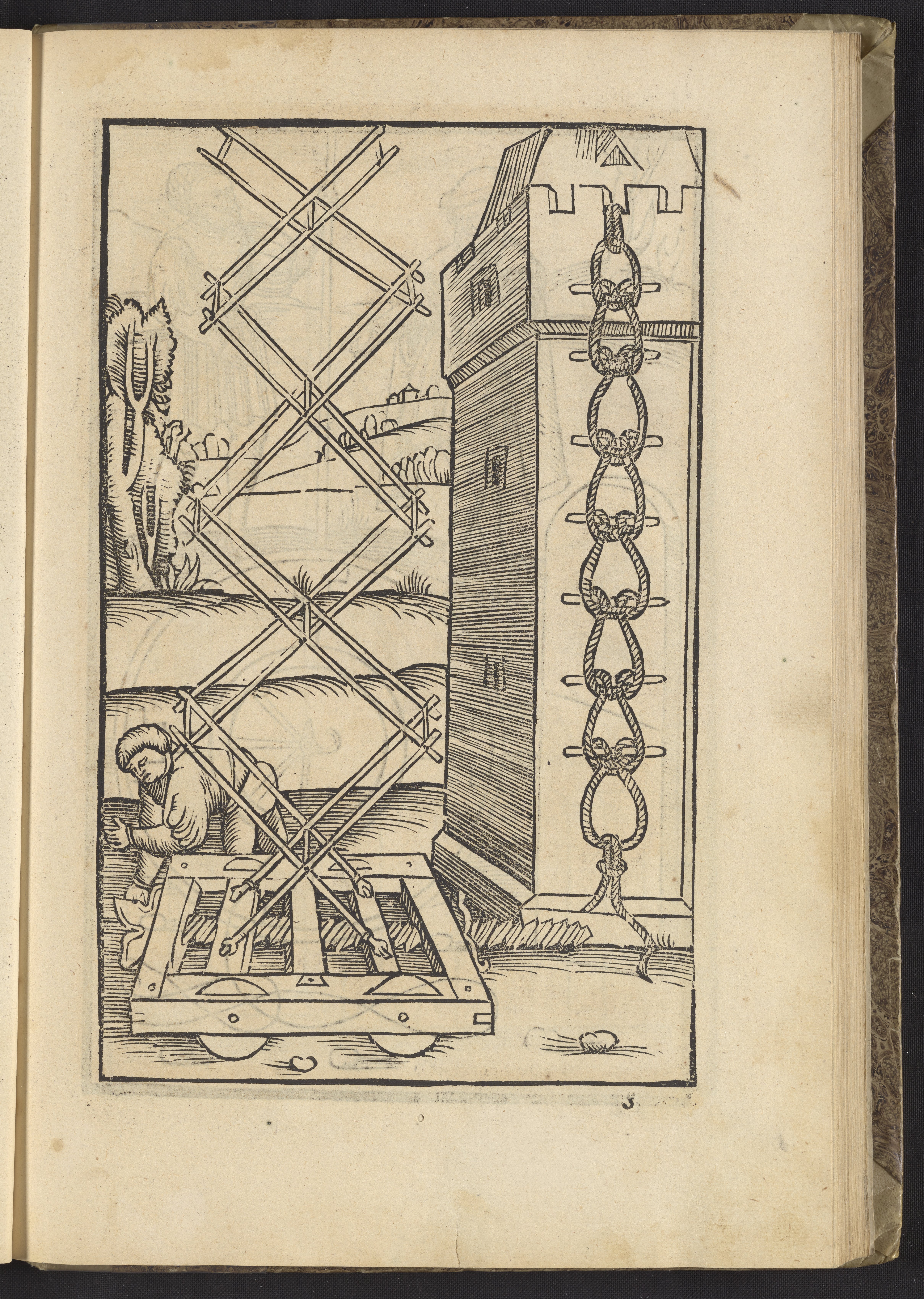 Telescoping siege device and rope ladder - Science History