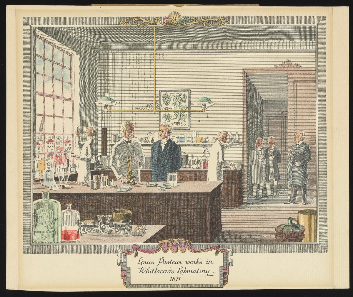 Colored Engraving Depicting Louis Pasteur At Work In The Laboratory Of Whitbread S Brewery In London In 1871 Science History Institute Digital Collections